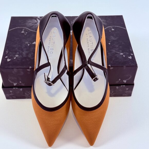 Beautiisoles by Robin Shreiber Satin and Leather Mary-Jane style Heels - Picture 9 of 11